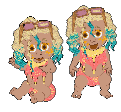 Pink Flower Swim Set